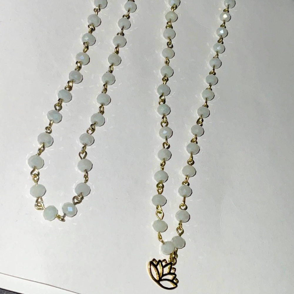 SET of 2 handmade necklace/chokers w/flower charm🪷